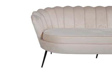 Calais 3-istuttava kaareva sohva 180 cm samettia - Beige - Huonekalut - Sohva - 3:n istuttava sohva