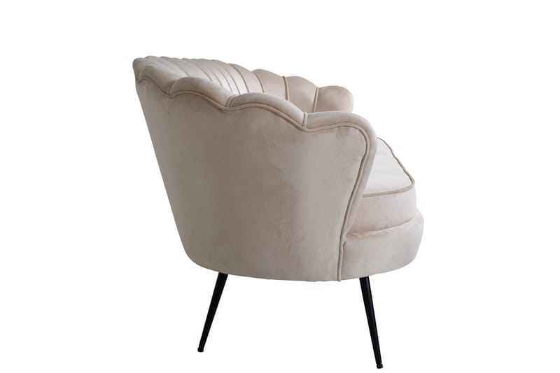 Calais 3-istuttava kaareva sohva 180 cm samettia - Beige - Huonekalut - Sohva - 3:n istuttava sohva