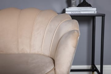 Calais 3-istuttava kaareva sohva 180 cm samettia - Beige - Huonekalut - Sohva - 3:n istuttava sohva