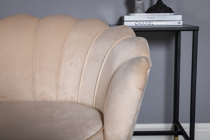 Calais 3-istuttava kaareva sohva 180 cm samettia - Beige - Huonekalut - Sohva - 3:n istuttava sohva