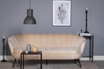 Calais 3-istuttava kaareva sohva 180 cm samettia - Beige - Huonekalut - Sohva - 3:n istuttava sohva