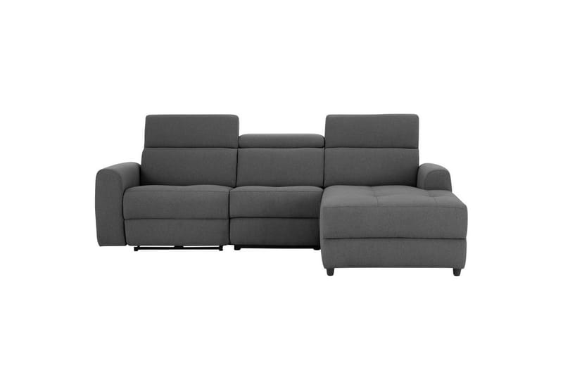 Capena 3-istuttava oikeanpuoleinen l-mallinen kulmasohva 275 cm reclinerilla kangasta - Harmaa - Huonekalut - Sohva - Mekanismisohva