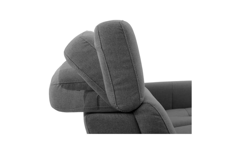 Capena 3-istuttava oikeanpuoleinen l-mallinen kulmasohva 275 cm reclinerilla kangasta - Harmaa - Huonekalut - Sohva - Mekanismisohva