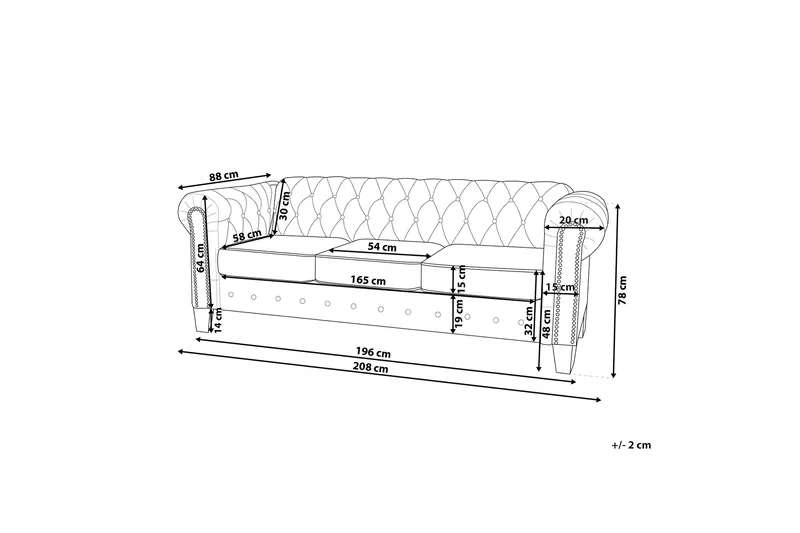 Casonya Sohva 3-istuttava - Beige - Huonekalut - Sohva - 3:n istuttava sohva