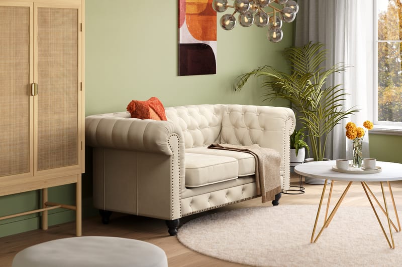 Chesterfield Deluxe 2-istuttava sohva - Beige - Huonekalut - Sohva - 2:n istuttava sohva