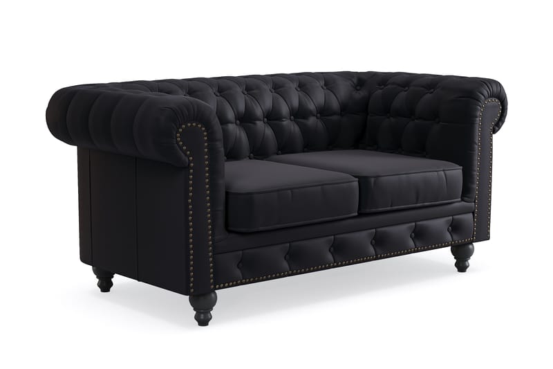 Chesterfield Deluxe 2-istuttava sohva - Musta - Huonekalut - Sohva - 2:n istuttava sohva