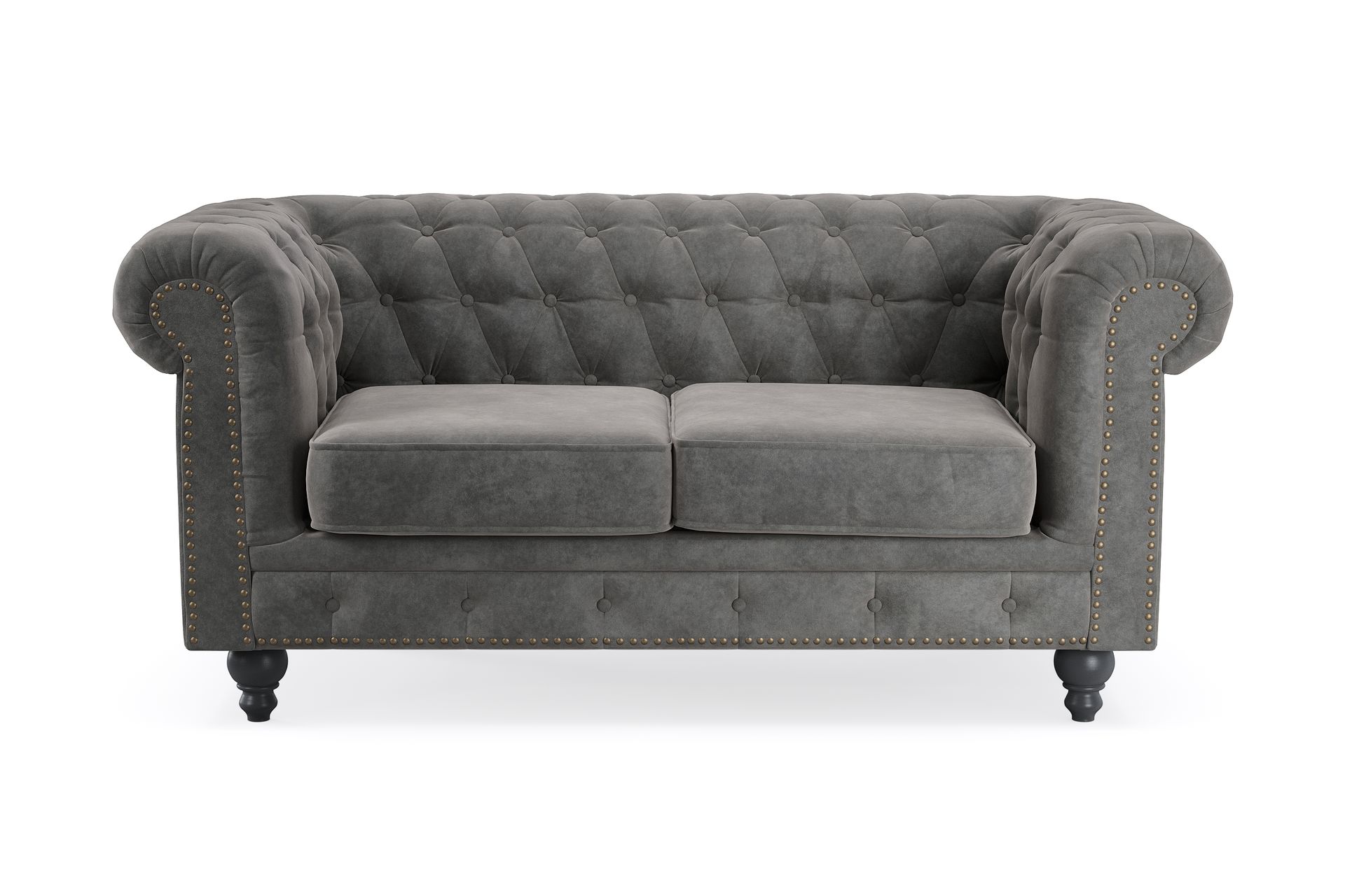 Chesterfield Deluxe 2-istuttava sohva - Tummanharmaa - Huonekalut - Sohva - 2:n istuttava sohva