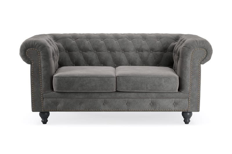 Chesterfield Deluxe 2-istuttava sohva - Tummanharmaa - Huonekalut - Sohva - 2:n istuttava sohva