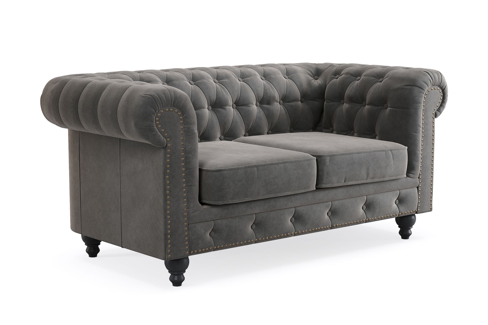 Chesterfield Deluxe 2-istuttava sohva - Tummanharmaa - Huonekalut - Sohva - 2:n istuttava sohva