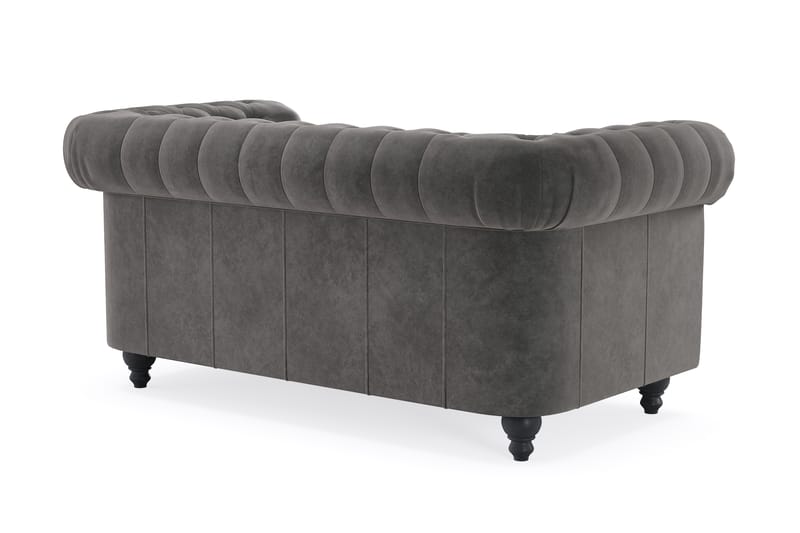 Chesterfield Deluxe 2-istuttava sohva - Tummanharmaa - Huonekalut - Sohva - 2:n istuttava sohva