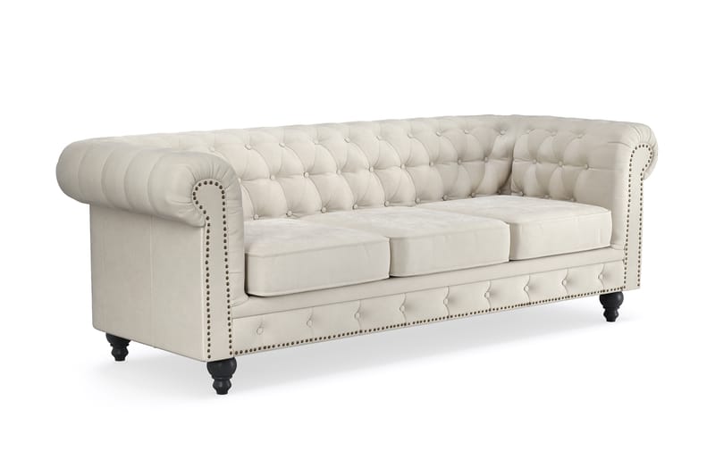 Chesterfield Deluxe 3-istuttava sohva - Beige - Huonekalut - Sohva - 3:n istuttava sohva
