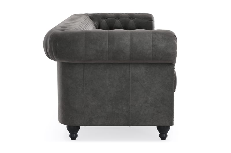 Chesterfield Deluxe 3-istuttava sohva - Tummanharmaa - Huonekalut - Sohva - 3:n istuttava sohva