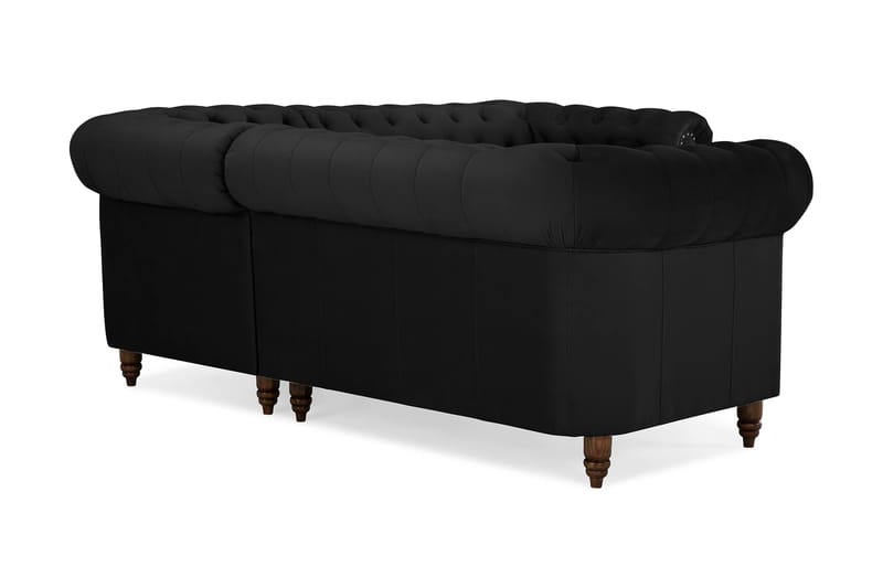 Kulmasohva Chester Deluxe Sametti - Musta - Huonekalut - Sohva - Chesterfield sohva