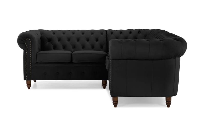 Kulmasohva Chester Deluxe Sametti - Musta - Huonekalut - Sohva - Chesterfield sohva