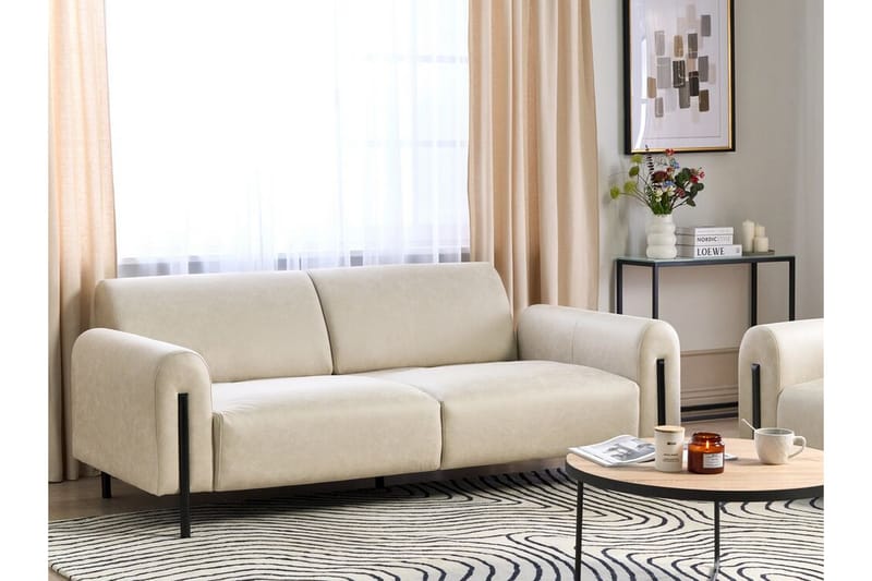 Christa Sohva 3-istuttava - Beige/Musta - Huonekalut - Sohva - 3:n istuttava sohva