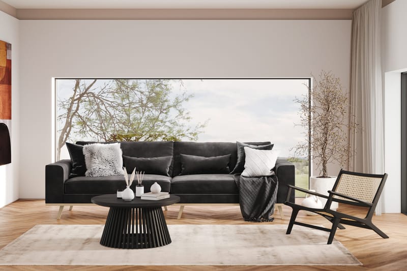 Copenhagen 4-istuttava Samettisohva - Tummanharmaa - Huonekalut - Sohva - 4:n istuttava sohva