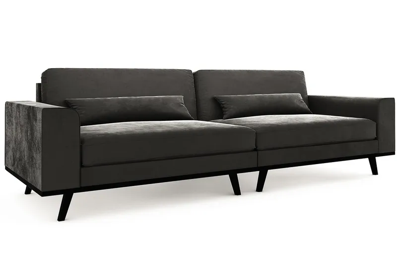 Copenhagen 4-istuttava Samettisohva - Tummanharmaa - Huonekalut - Sohva - 4:n istuttava sohva