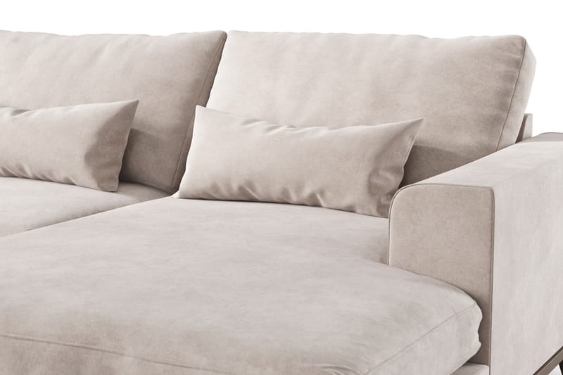 Copenhagen 5-istuttava Vasenkätinen U-muotoinen Large Sohva Divaanilla ja Divaanituolilla Sametilla - Beige - Huonekalut - Sohva - Divaanisohva