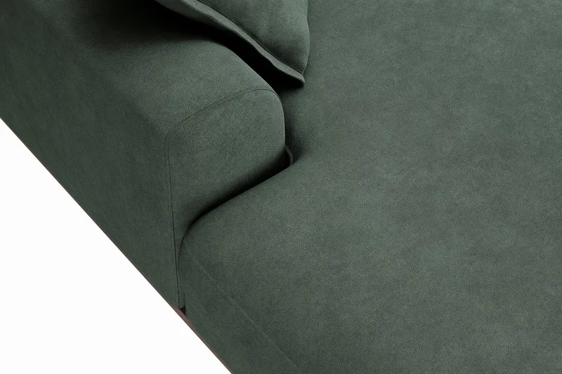 Copenhagen Premium 5-istuttava Oikeakätinen U-muotoinen Sohva Divaanilla ja Schäslongilla Kankaasta - Vihreä - Huonekalut - Sohva - Divaanisohva
