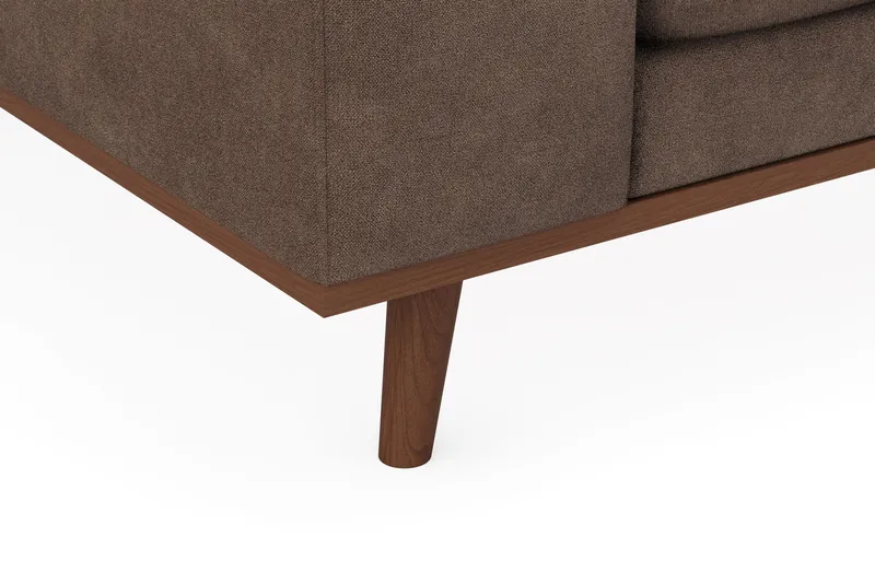 Copenhagen Premium 5-istuttava Oikeakätinen U-muotoinen Sohva Divaanilla ja Schäslongilla Kankaasta - Tummanruskea - Huonekalut - Sohva - Divaanisohva