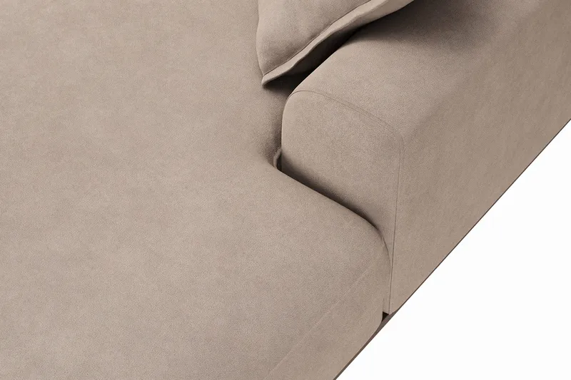 Copenhagen Premium 5-istuttava Vasenkätinen U-muotoinen Sohva Divaanilla ja Schäslongilla Kankaasta - Vaaleanruskea - Huonekalut - Sohva - Divaanisohva