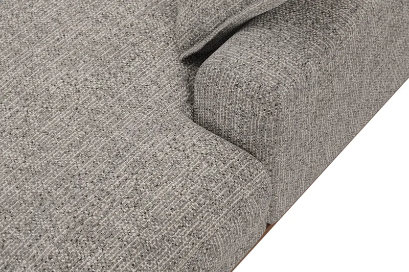 Copenhagen Premium 5-istuttava Vasenkätinen U-muotoinen Sohva Divaanilla ja Schäslongilla Chenillekankaalla - Harmaa - Huonekalut - Sohva - Divaanisohva