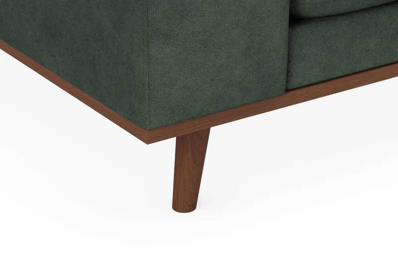 Copenhagen Premium 5-istuttava Oikeakätinen U-muotoinen Sohva Divaanilla ja Schäslongilla Kankaasta - Vihreä - Huonekalut - Sohva - Divaanisohva