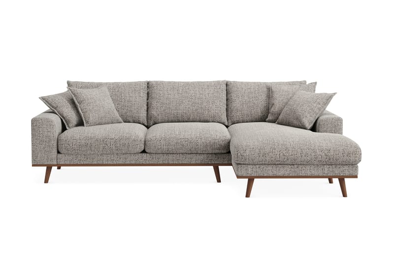 Copenhagen Premium 4-istuttava Oikeakätinen L-muotoinen Divaanisohva Chenillekankaalla - Harmaa - Huonekalut - Sohva - Divaanisohva