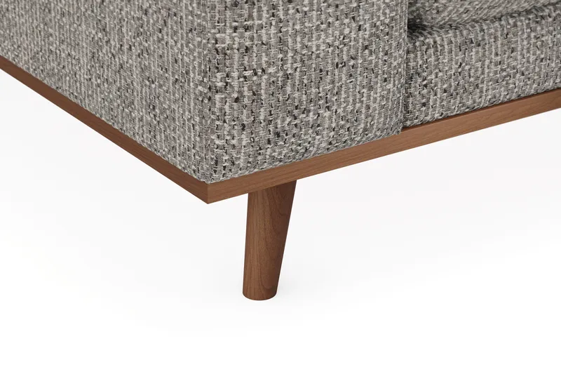 Copenhagen Premium 4-istuttava Oikeakätinen L-muotoinen Sohva Schäslongilla Chenillekankaalla - Harmaa - Huonekalut - Sohva - Divaanisohva