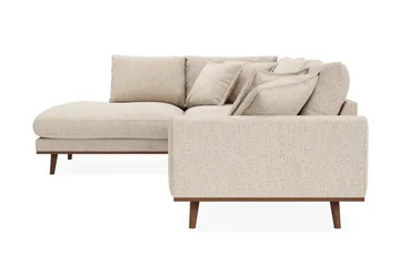 Copenhagen Premium 4-istuttava Vasenkätinen L-muotoinen Sohva Schäslongilla Chenillekankaalla - Beige - Huonekalut - Sohva - Divaanisohva