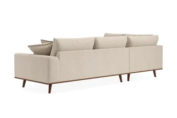 Copenhagen Premium 4-istuttava Vasenkätinen L-muotoinen Sohva Schäslongilla Chenillekankaalla - Beige - Huonekalut - Sohva - Divaanisohva