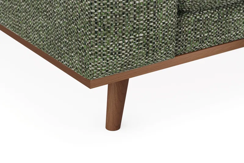 Copenhagen Premium 4-istuttava Oikeakätinen L-muotoinen Sohva Schäslongilla Chenillekankaalla - Vihreä - Huonekalut - Sohva - Divaanisohva