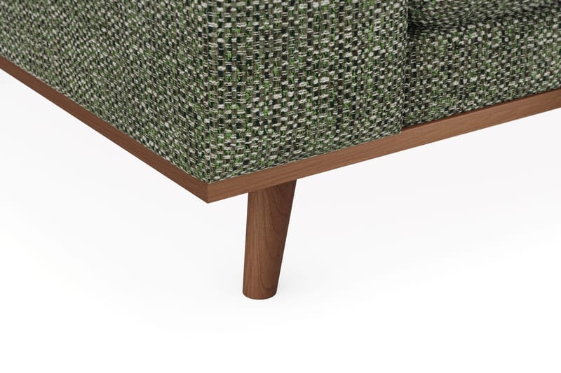 Copenhagen Premium 4-istuttava Oikeakätinen L-muotoinen Sohva Schäslongilla Chenillekankaalla - Vihreä - Huonekalut - Sohva - Divaanisohva