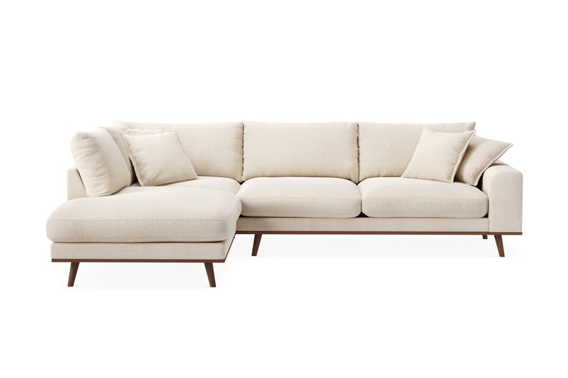 Copenhagen Premium 4-istuttava Vasenkätinen L-muotoinen Sohva Schäslongilla Chenillekankaalla - Vaalea beige - Huonekalut - Sohva - Divaanisohva