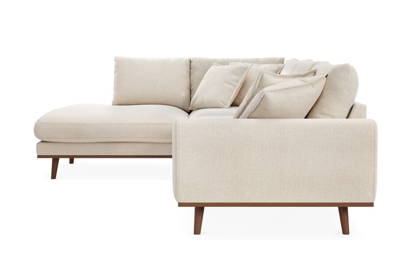 Copenhagen Premium 4-istuttava Vasenkätinen L-muotoinen Sohva Schäslongilla Chenillekankaalla - Vaalea beige - Huonekalut - Sohva - Divaanisohva