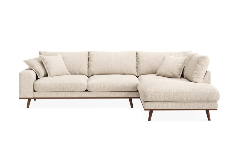 Copenhagen Premium 4-istuttava Oikeakätinen L-muotoinen Sohva Schäslongilla Chenillekankaalla - Beige - Huonekalut - Sohva - Divaanisohva