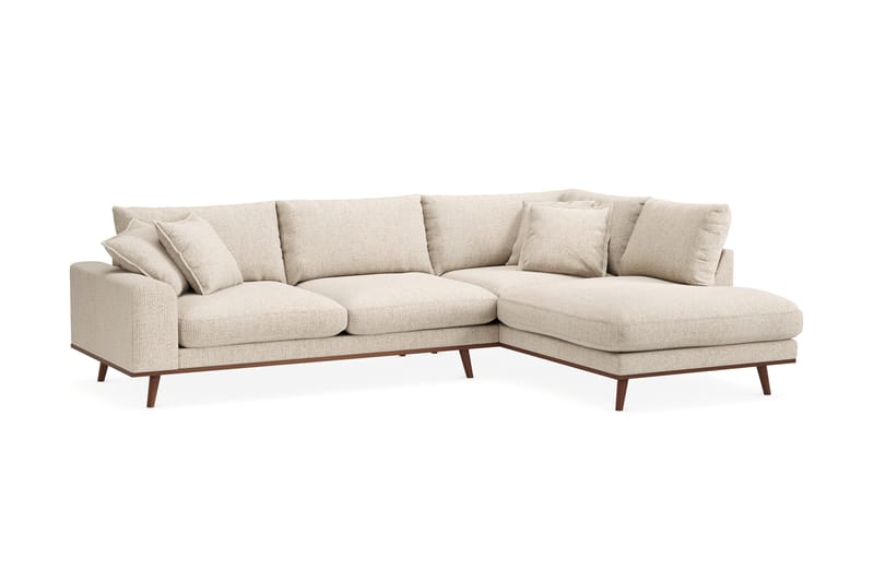 Copenhagen Premium 4-istuttava Oikeakätinen L-muotoinen Sohva Schäslongilla Chenillekankaalla - Beige - Huonekalut - Sohva - Divaanisohva