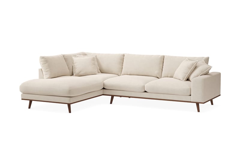 Copenhagen Premium 4-istuttava Vasenkätinen L-muotoinen Sohva Schäslongilla Kankaalla - Beige - Huonekalut - Sohva - Divaanisohva