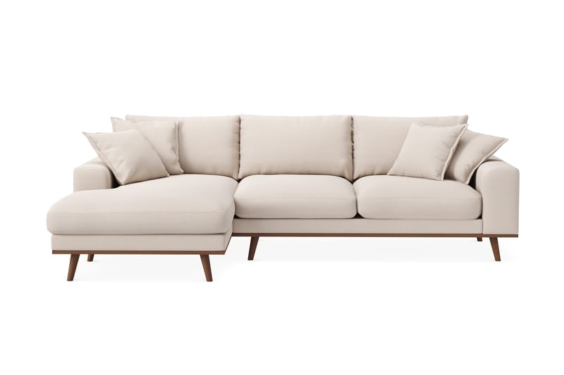 Copenhagen Premium 4-istuttava Vasenkätinen L-muotoinen Divaanisohva Bukleekankaalla - Vaalea beige - Huonekalut - Sohva - Divaanisohva