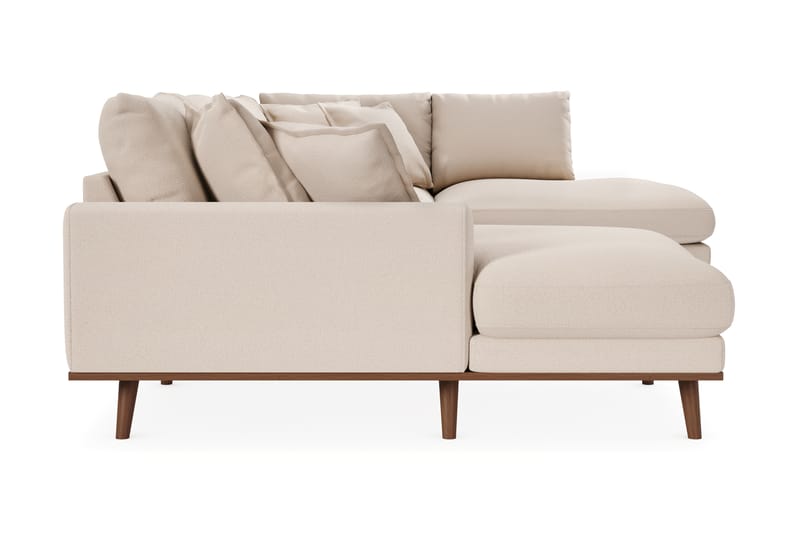 Copenhagen Premium 5-istuttava Oikeakätinen U-muotoinen Sohva Divaanilla ja Schäslongilla Bukleekankaalla - Vaalea beige - Huonekalut - Sohva - Divaanisohva