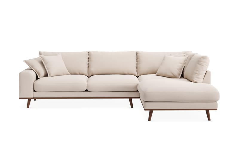Copenhagen Premium 4-istuttava Oikeakätinen L-muotoinen Sohva Schäslongilla Bukleekankaalla - Vaalea beige - Huonekalut - Sohva - Divaanisohva