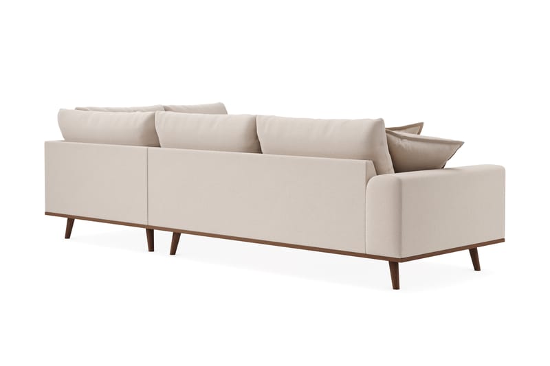 Copenhagen Premium 4-istuttava Oikeakätinen L-muotoinen Sohva Schäslongilla Bukleekankaalla - Vaalea beige - Huonekalut - Sohva - Divaanisohva