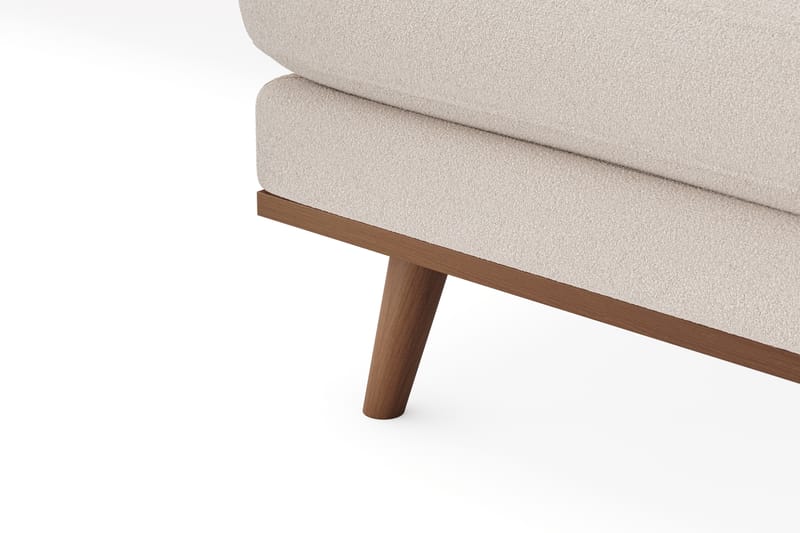 Copenhagen Premium 4-istuttava Oikeakätinen L-muotoinen Divaanisohva Bukleekankaalla - Vaalea beige - Huonekalut - Sohva - Divaanisohva