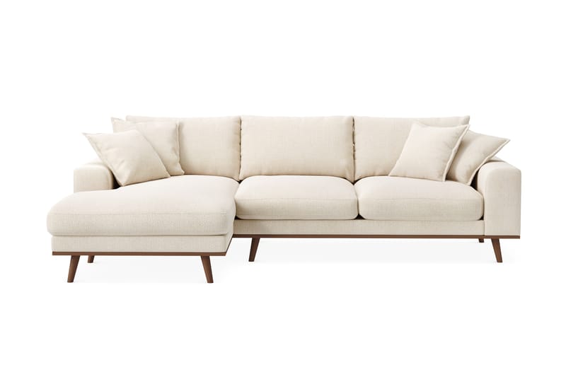 Copenhagen Premium 4-istuttava Vasenkätinen L-muotoinen Divaanisohva Chenillekankaalla - Vaalea beige - Huonekalut - Sohva - Divaanisohva