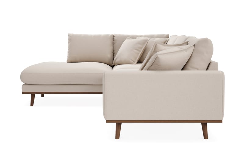 Copenhagen Premium 4-istuttava Vasenkätinen L-muotoinen Sohva Schäslongilla Bukleekankaalla - Vaalea beige - Huonekalut - Sohva - Divaanisohva