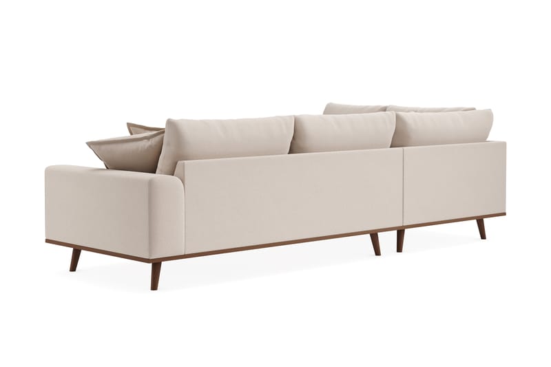 Copenhagen Premium 4-istuttava Vasenkätinen L-muotoinen Sohva Schäslongilla Bukleekankaalla - Vaalea beige - Huonekalut - Sohva - Divaanisohva