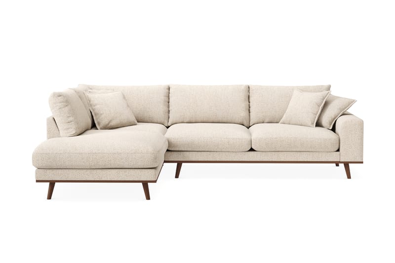 Copenhagen Premium 4-istuttava Vasenkätinen L-muotoinen Sohva Schäslongilla Chenillekankaalla - Beige - Huonekalut - Sohva - Divaanisohva