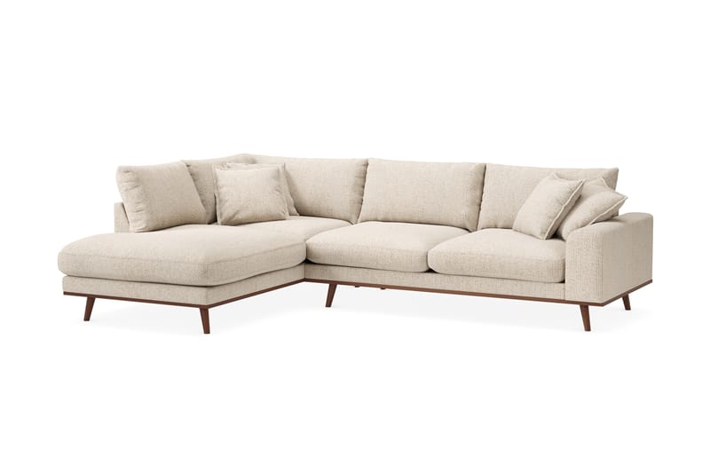 Copenhagen Premium 4-istuttava Vasenkätinen L-muotoinen Sohva Schäslongilla Chenillekankaalla - Beige - Huonekalut - Sohva - Divaanisohva