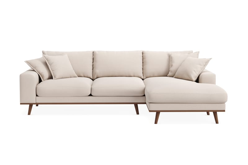 Copenhagen Premium 4-istuttava Oikeakätinen L-muotoinen Divaanisohva Bukleekankaalla - Vaalea beige - Huonekalut - Sohva - Divaanisohva