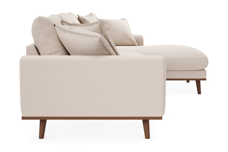 Copenhagen Premium 4-istuttava Oikeakätinen L-muotoinen Divaanisohva Bukleekankaalla - Vaalea beige - Huonekalut - Sohva - Divaanisohva